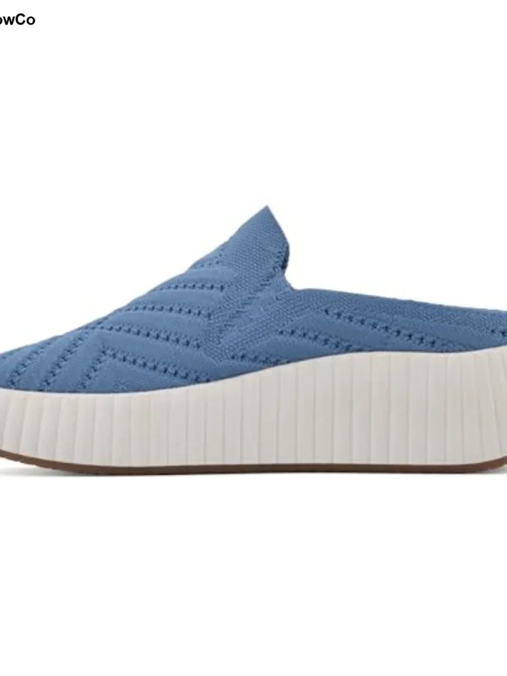 Platform Sneaker Mule Woven Knit Cushioned Insole Pull-On
